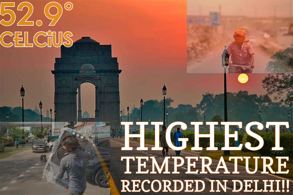 highest temperature recorded in delhi